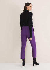 Julianna Cropped Straight Leg Trousers Purple