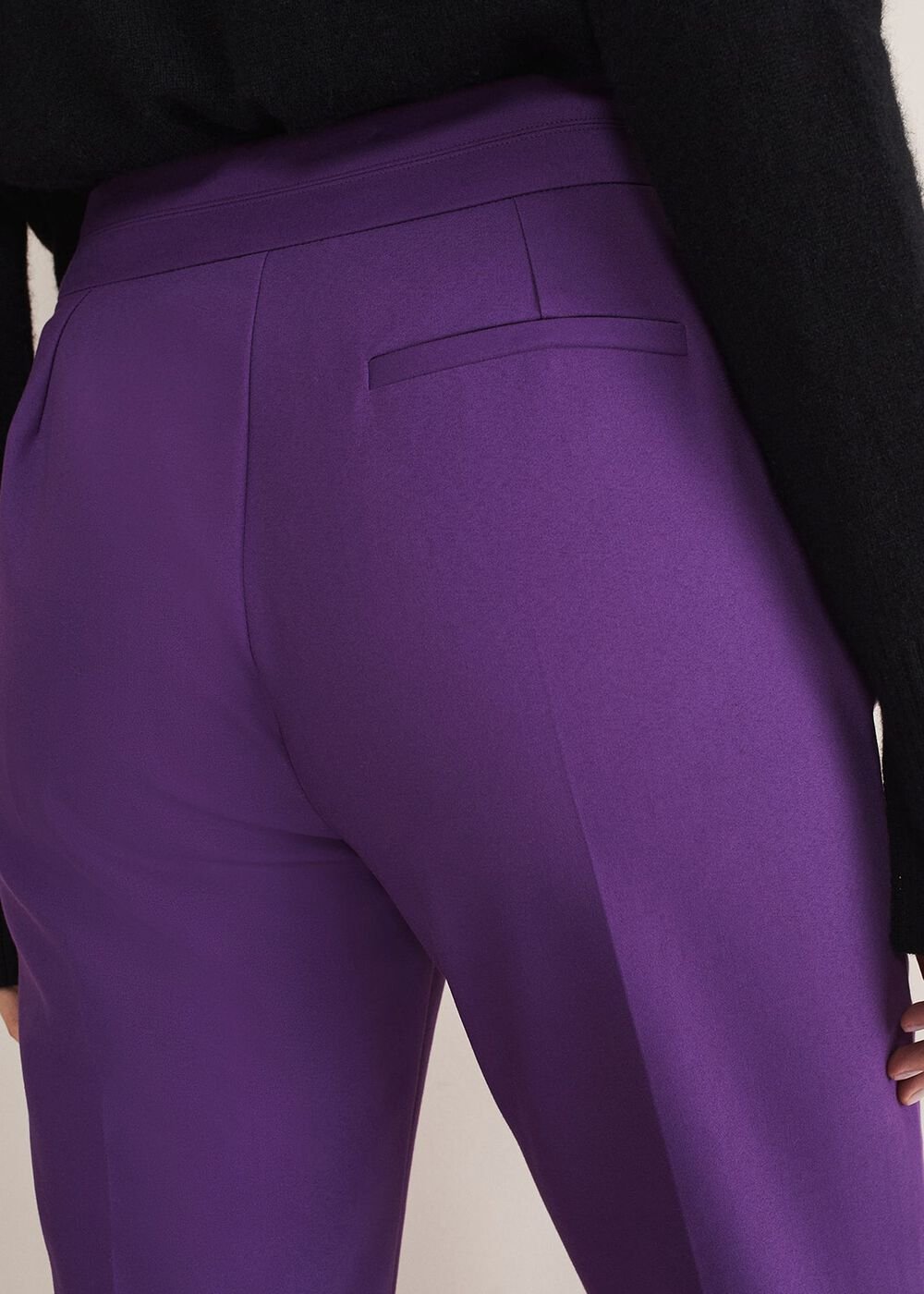 Julianna Cropped Straight Leg Trousers Purple