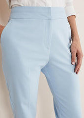 Julianna Cropped Straight Leg Trousers Cornflower Blue