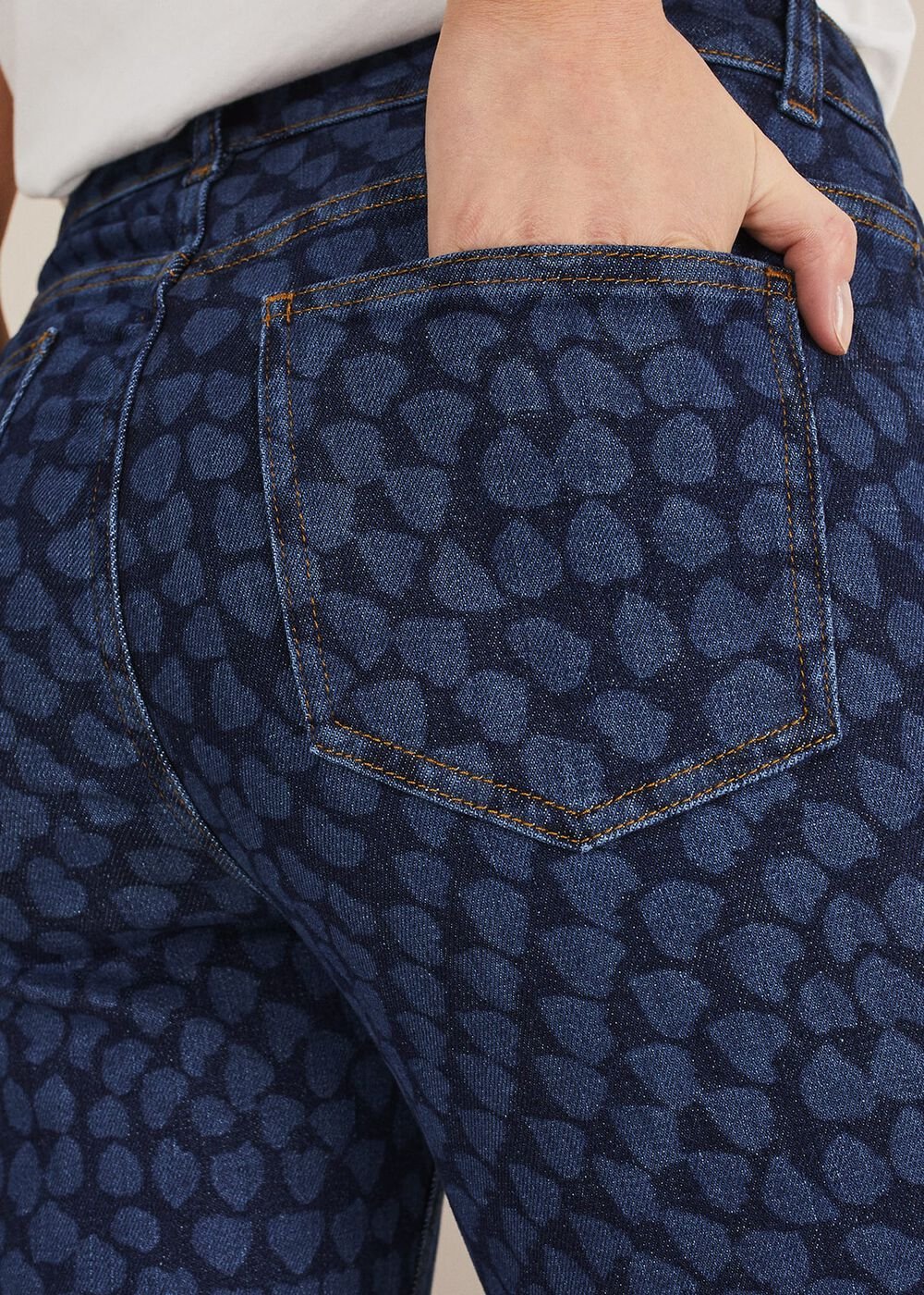 Petra Heart Straight Leg Jeans Mid Blue