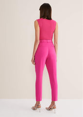 Adria Belted Cigarette Trousers Hot Pink