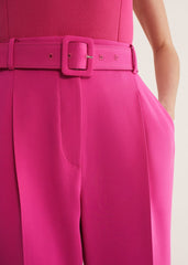Adria Belted Cigarette Trousers Hot Pink