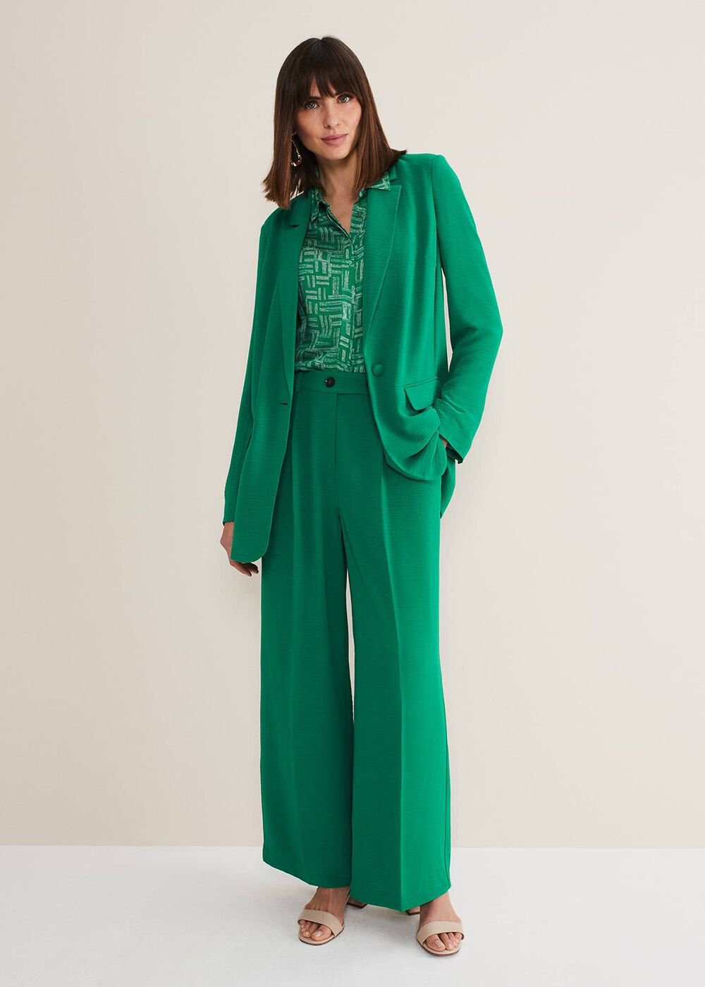Opal Wide Leg Trousers Green