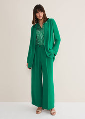 Opal Wide Leg Trousers Green