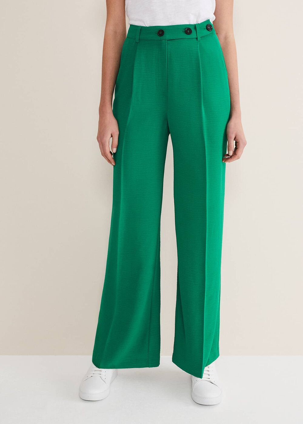 Opal Wide Leg Trousers Green