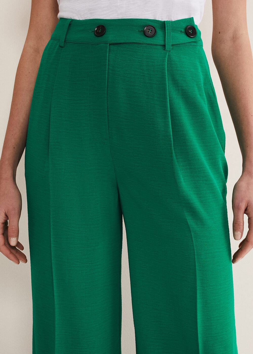 Opal Wide Leg Trousers Green