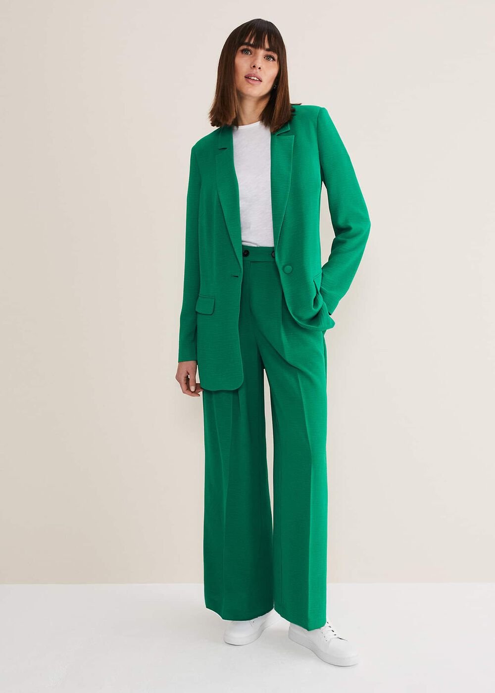 Opal Wide Leg Trousers Green