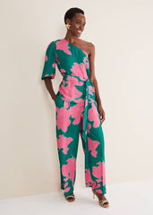 Madison Abstract Trousers Co-Ord Green/Pink