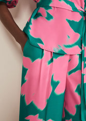 Madison Abstract Trousers Co-Ord Green/Pink