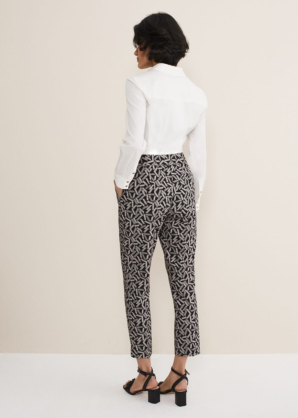 Fran Cigarette Trousers Black/Stone
