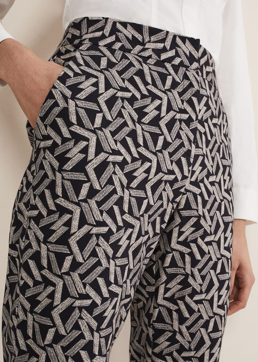 Fran Cigarette Trousers Black/Stone