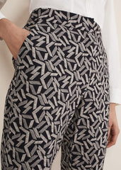 Fran Cigarette Trousers Black/Stone