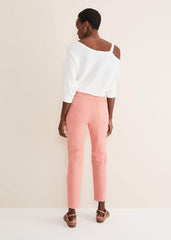 Karlie Button Through Straight Leg Jeans Apricot