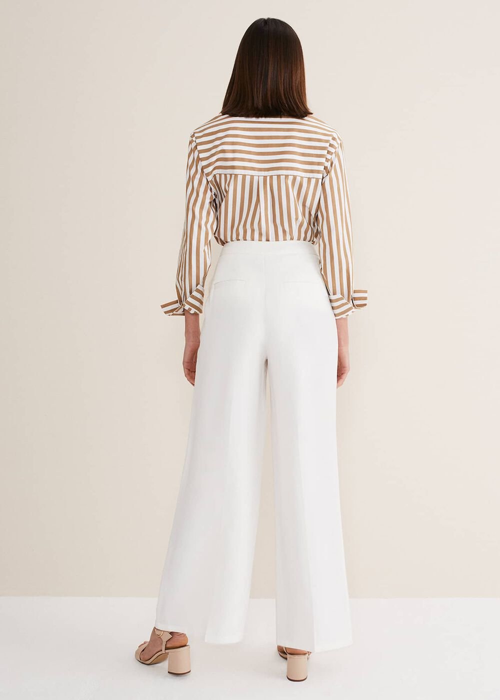 Bianca Wide Leg Suit Trousers Ivory
