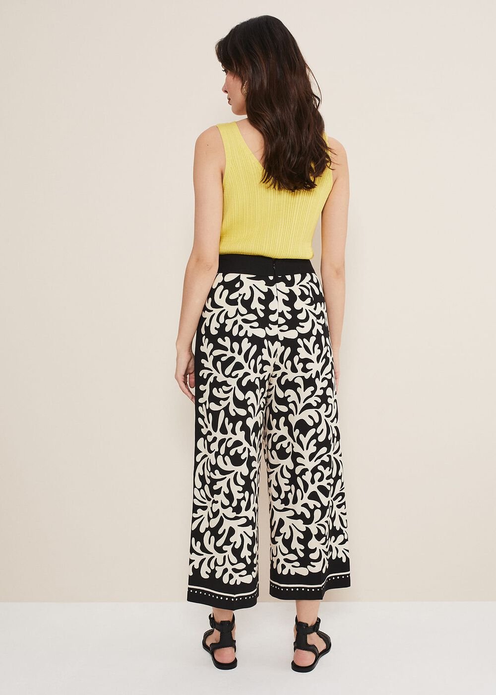 Nava Wide Leg Culottes Black/Stone