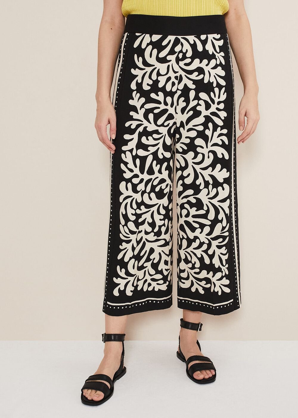 Nava Wide Leg Culottes Black/Stone