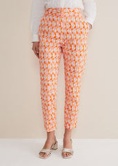 Elysia Geo Cigarette Trousers Pink/Orange