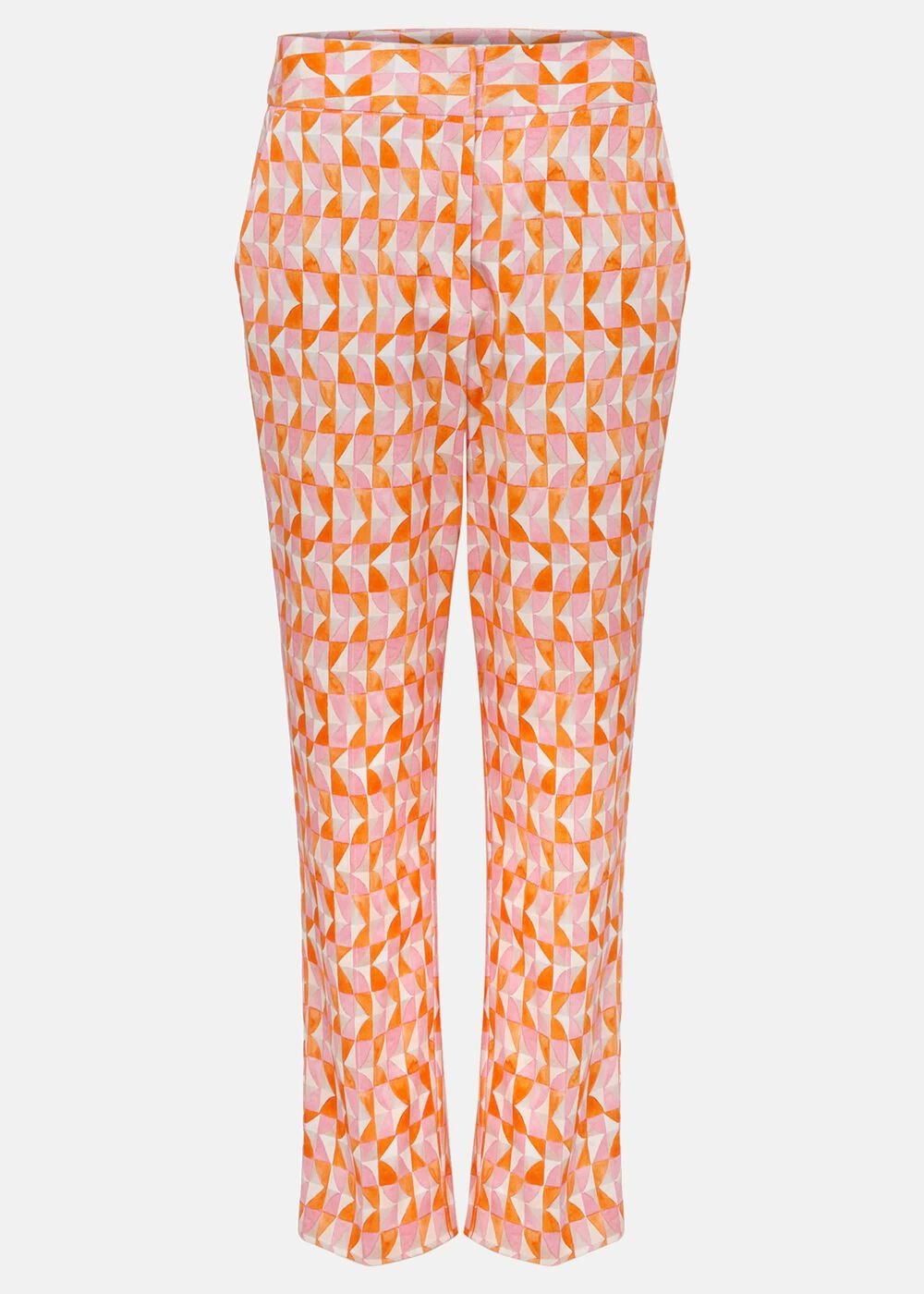 Elysia Geo Cigarette Trousers Pink/Orange