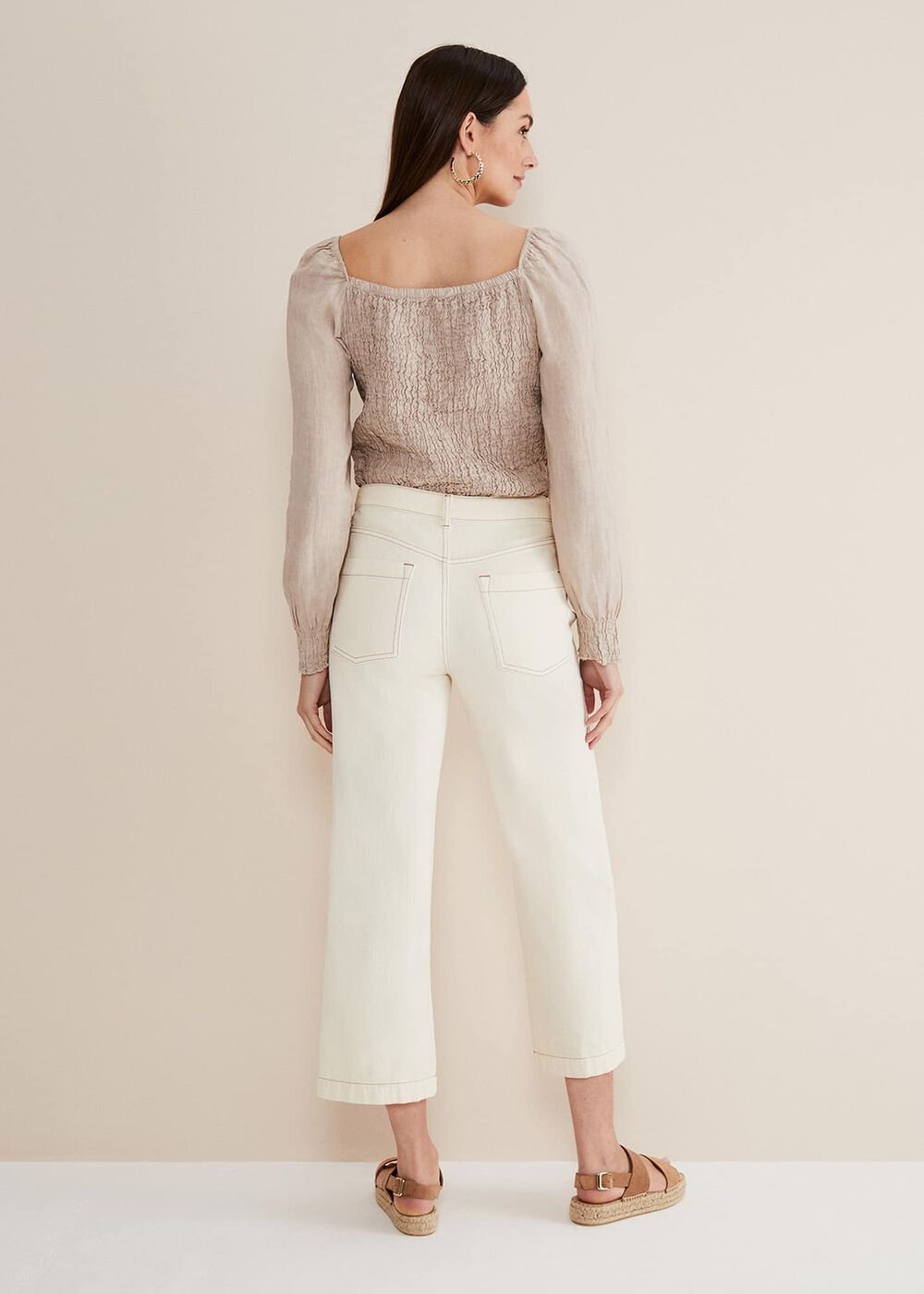 Fraya Wide Leg Jeans Ecru