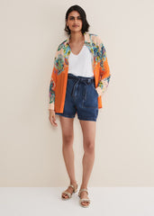Paige Denim Shorts Mid Wash