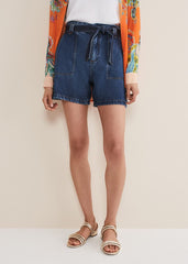Paige Denim Shorts Mid Wash