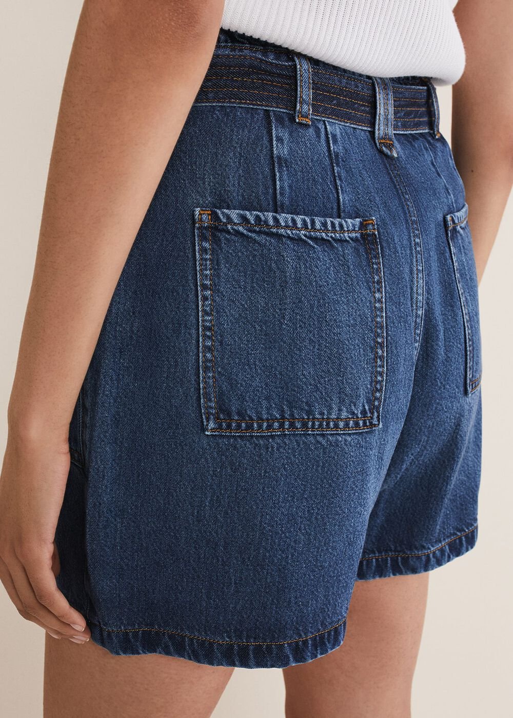 Paige Denim Shorts Mid Wash