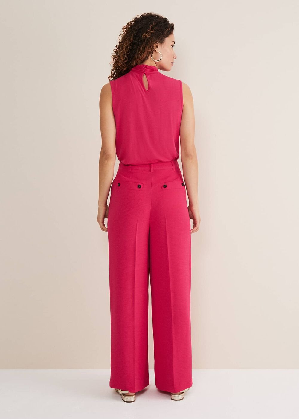 Opal Wide Leg Trousers Raspberry