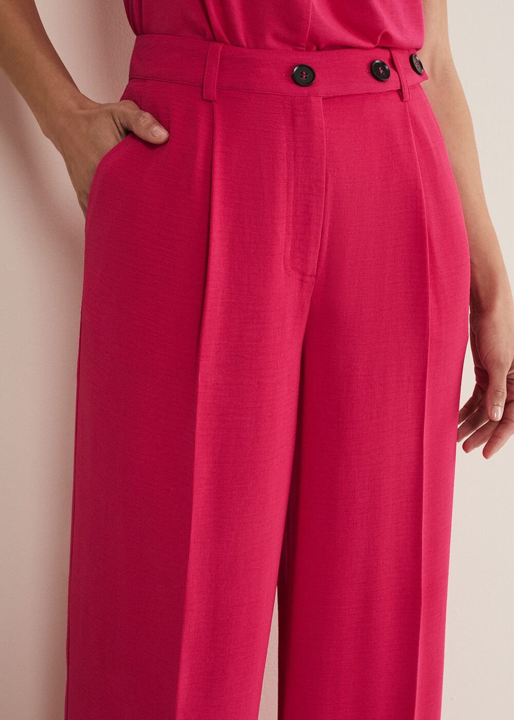 Opal Wide Leg Trousers Raspberry