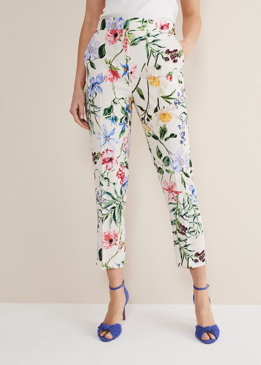 Ulrica Floral Cigarette Trousers Multi-Coloured