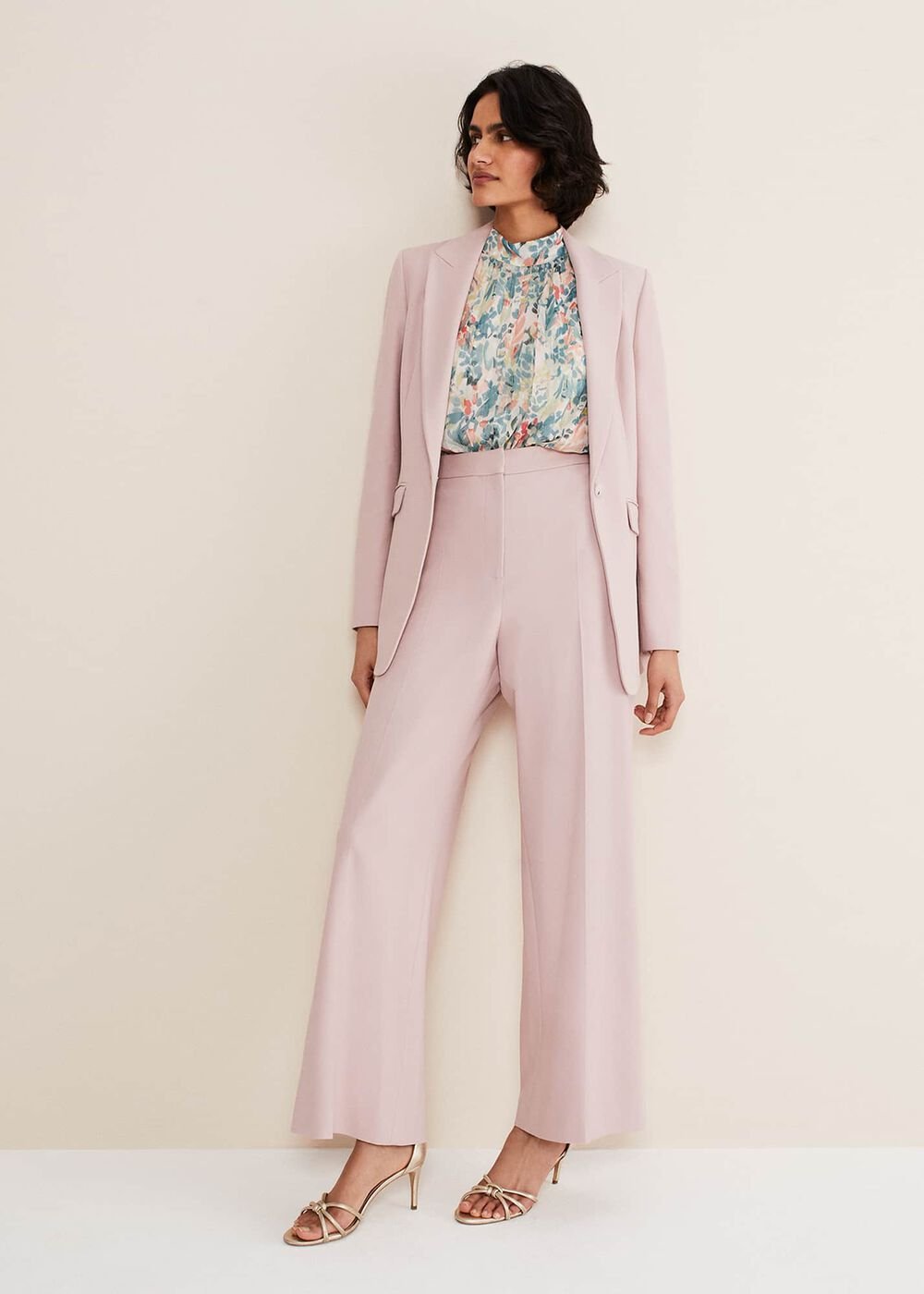 Celyn Wide Leg Trousers Pale Pink