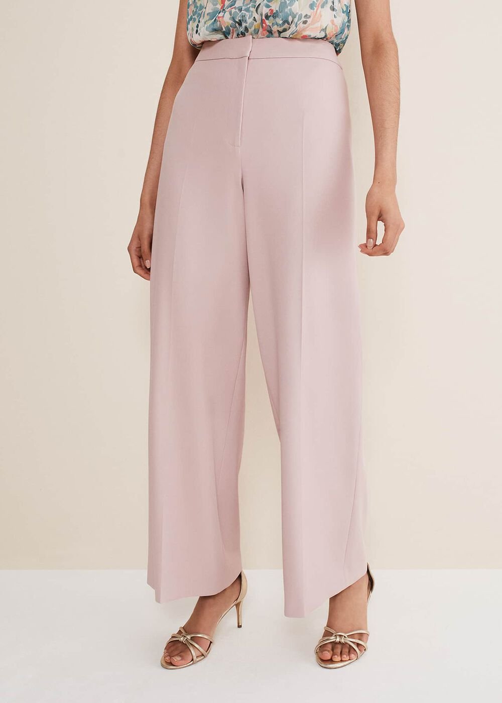 Celyn Wide Leg Trousers Pale Pink