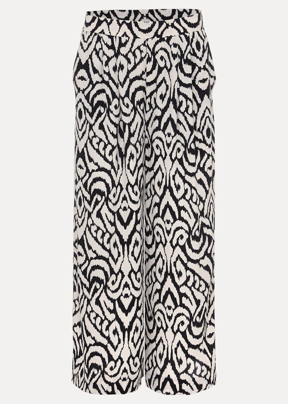 Malaya Printed Wide Leg Culottes Black/Ivory