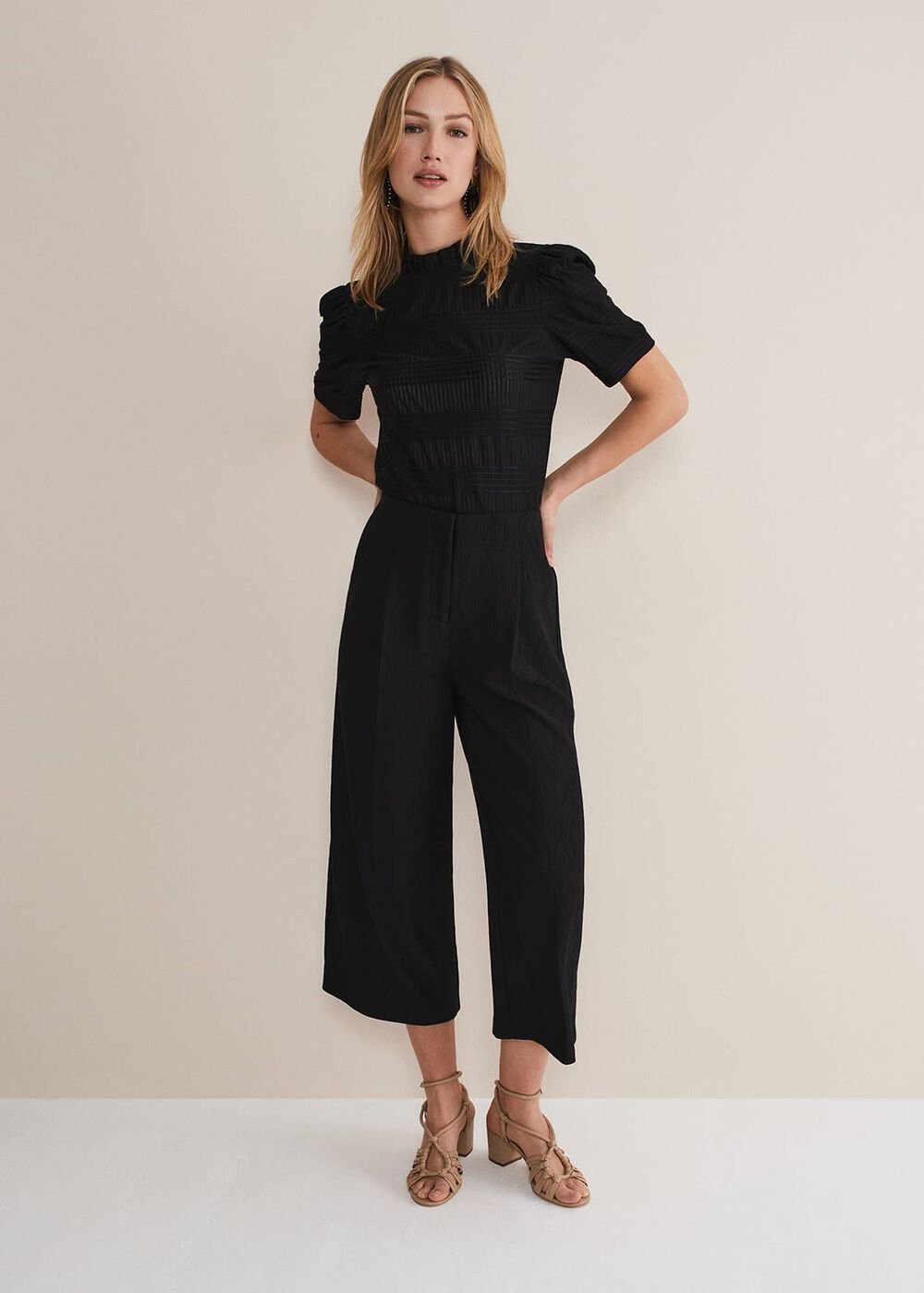 Audrea Black Wide Leg Culottes Black