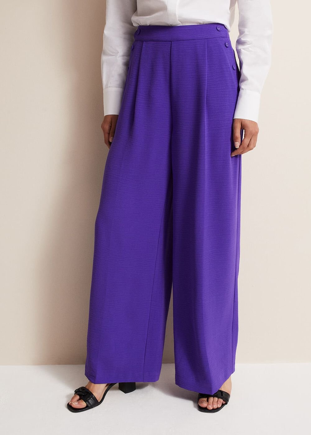 Azylnn Purple Wide Leg Trousers Purple