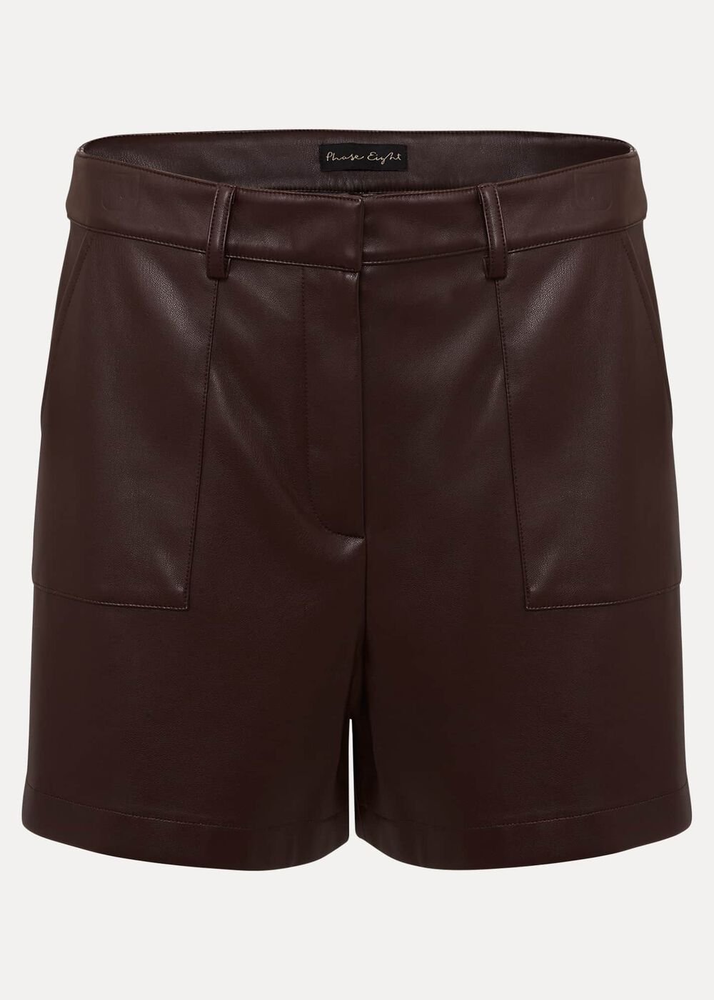 Hadley Faux Leather Shorts Burgundy