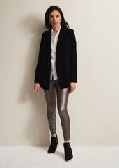 Amina Silver Faux Leather Jeggings Silver