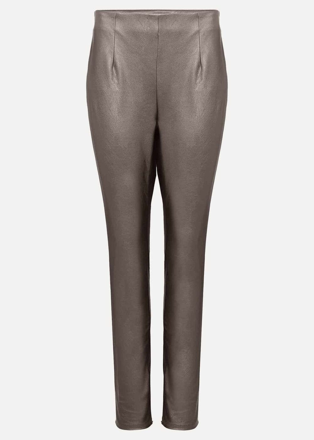 Amina Silver Faux Leather Jeggings Silver