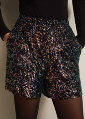 Adina Sequin Shorts Black/Multi