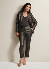 Ulrica Shimmer Straight Leg Trousers Metallic