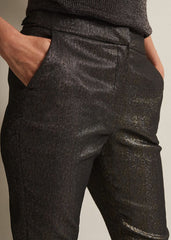 Ulrica Shimmer Straight Leg Trousers Metallic