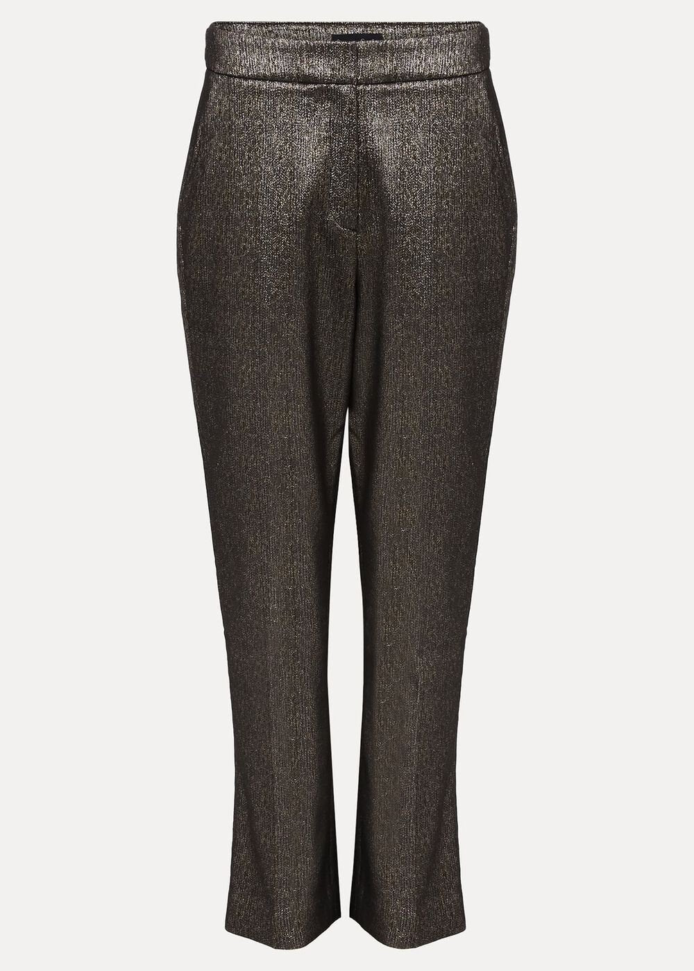 Ulrica Shimmer Straight Leg Trousers Metallic