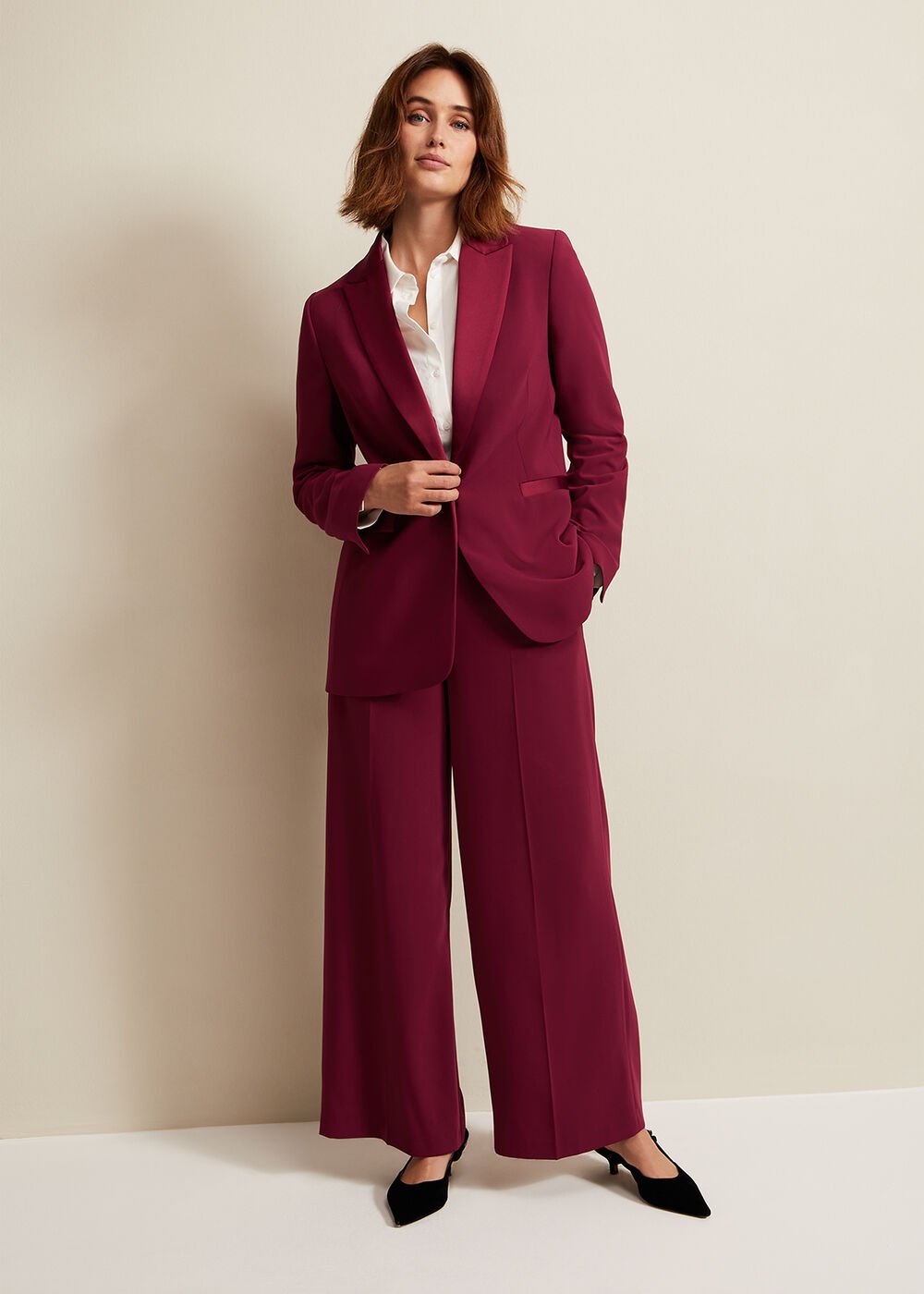 Elandra Tux Trouser Burgundy