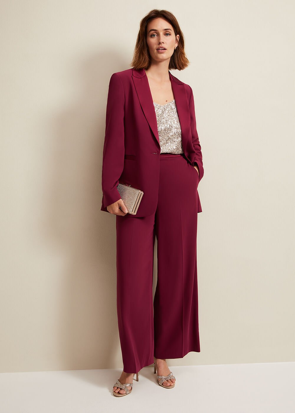 Elandra Tux Trouser Burgundy