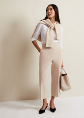 Everlee Crop Straight Leg Smart Trouser Stone