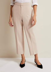 Everlee Crop Straight Leg Smart Trouser Stone