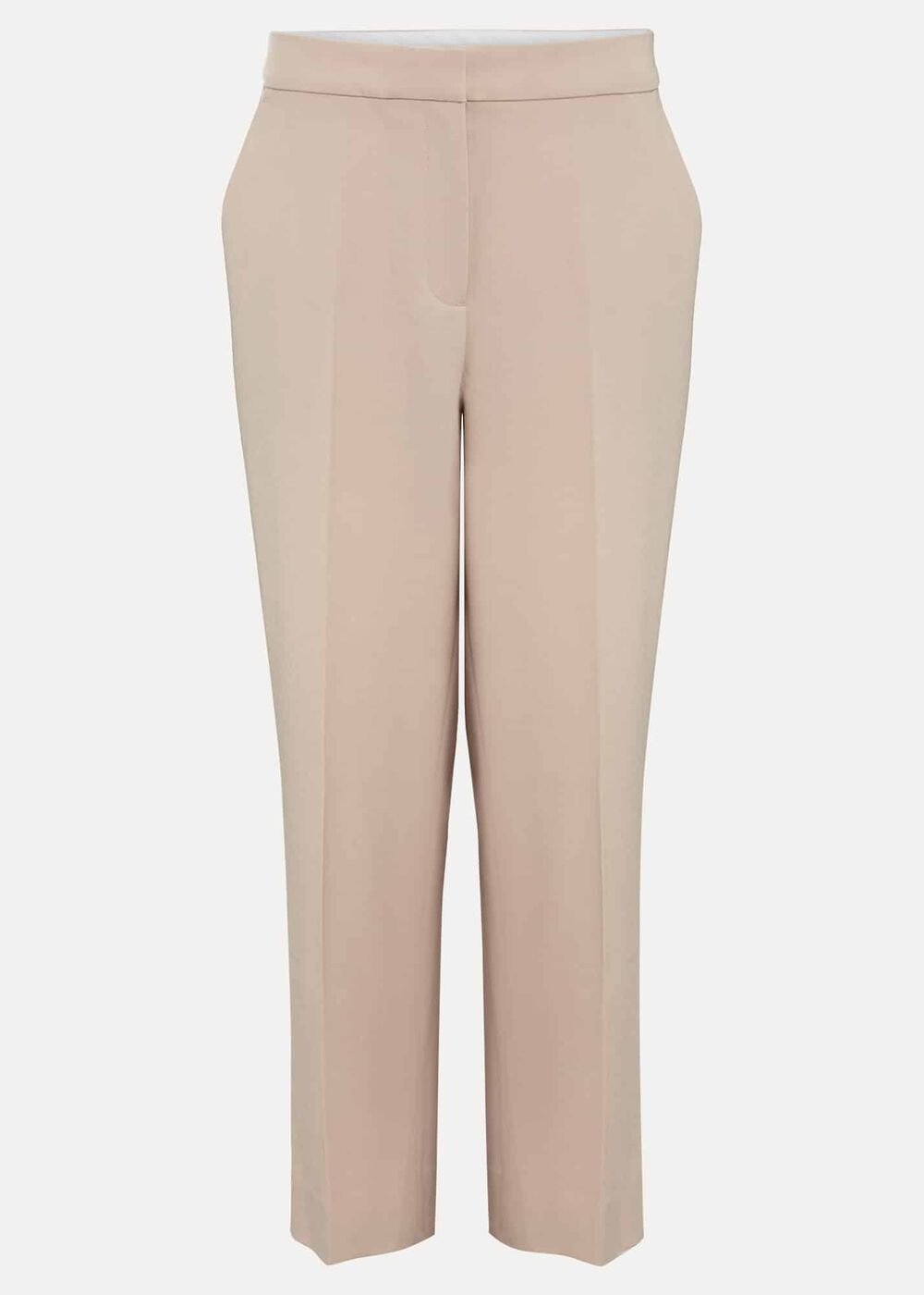 Everlee Crop Straight Leg Smart Trouser Stone