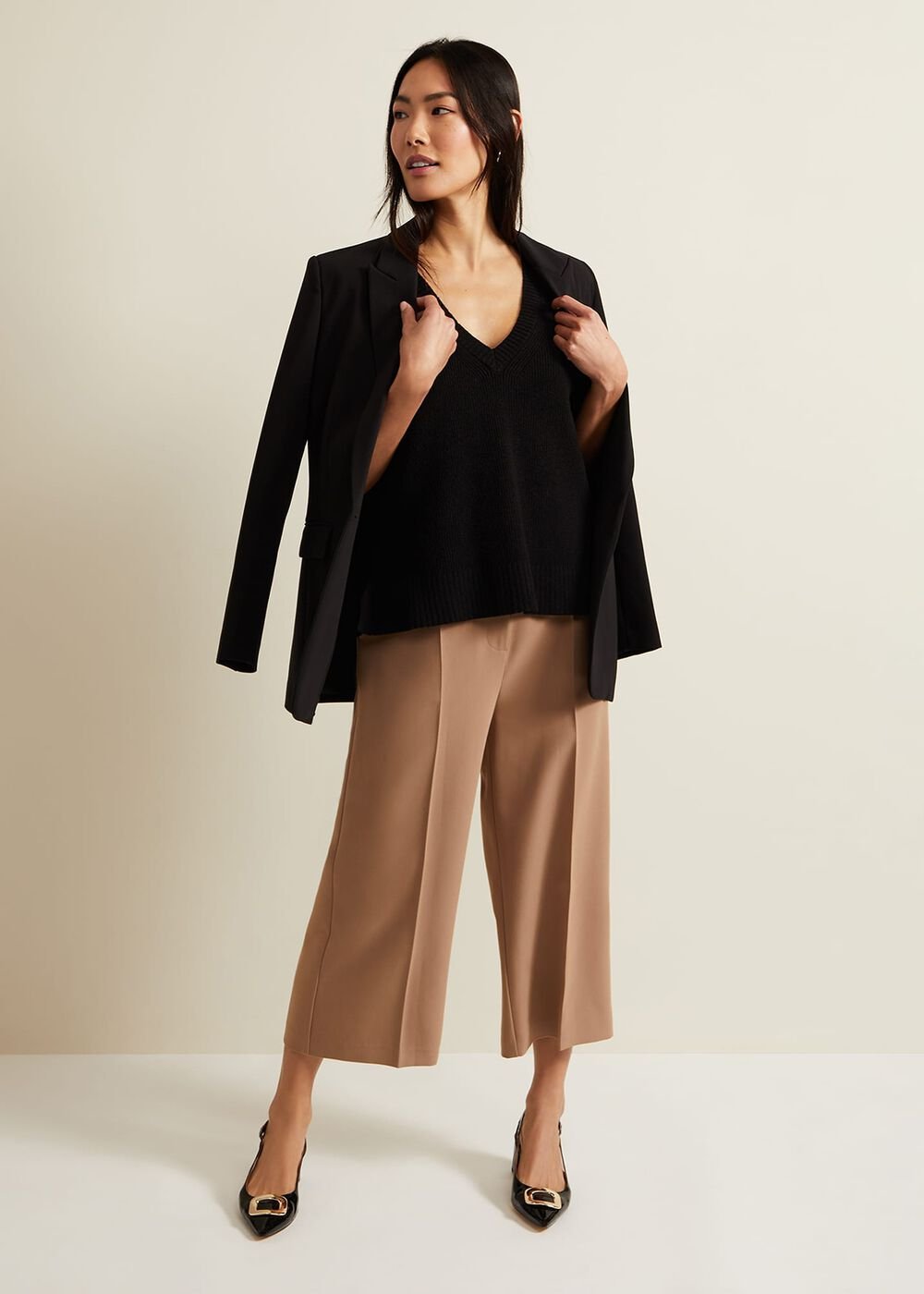 Aubrielle Wide Leg Culottes Camel