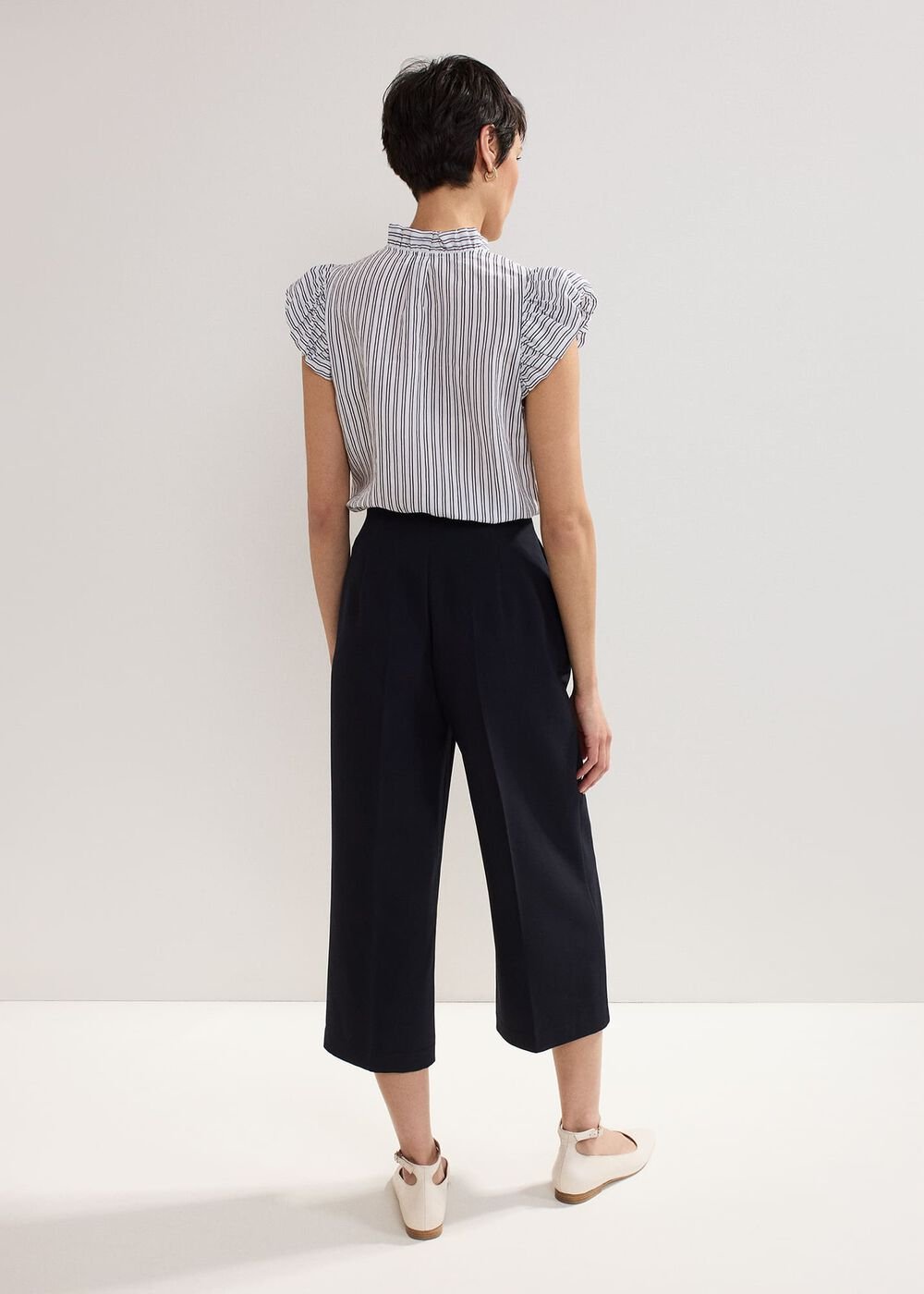 Aubrielle Wide Leg Culottes Navy