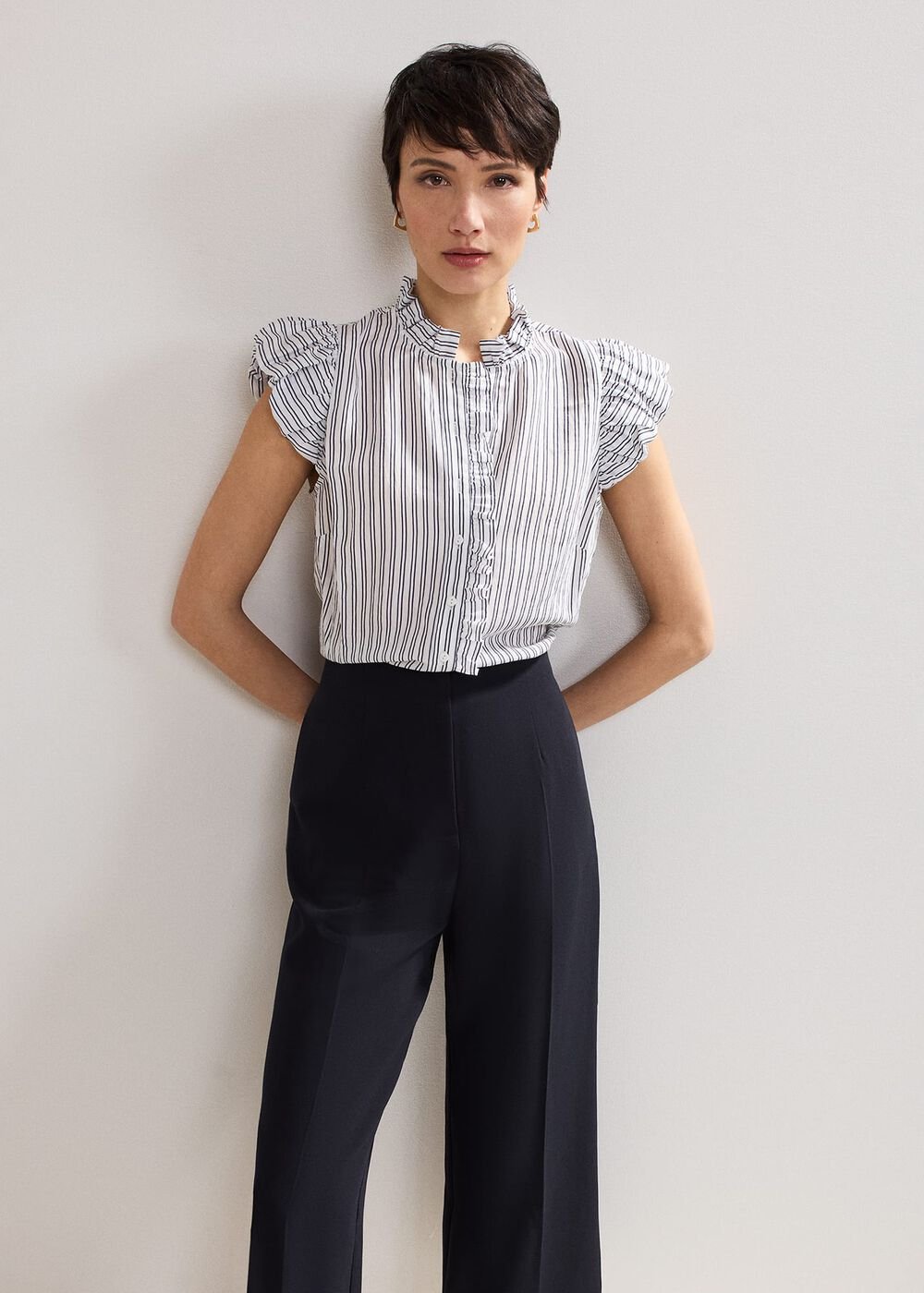 Aubrielle Wide Leg Culottes Navy