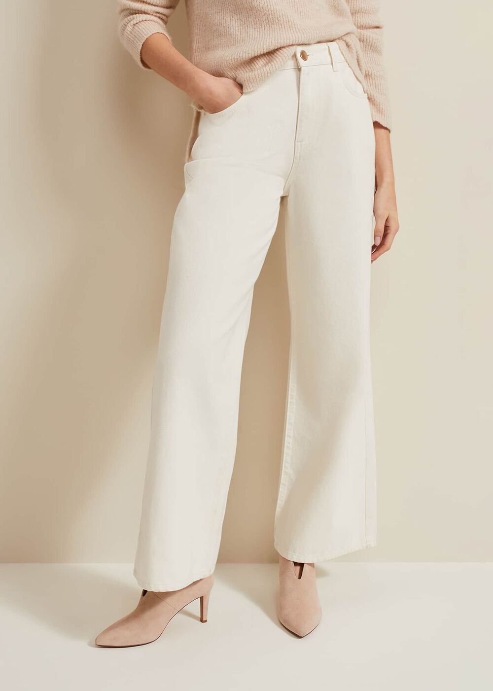 Lorelei Ecru Wide Leg Jean Natural